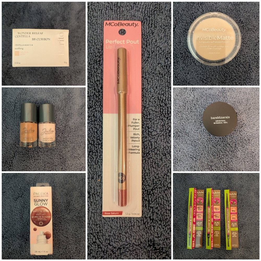 Lot of cosmetics - Purito, Pacifica, Julep, Nyx, Bare Minerals, MCo Beauty - OBO